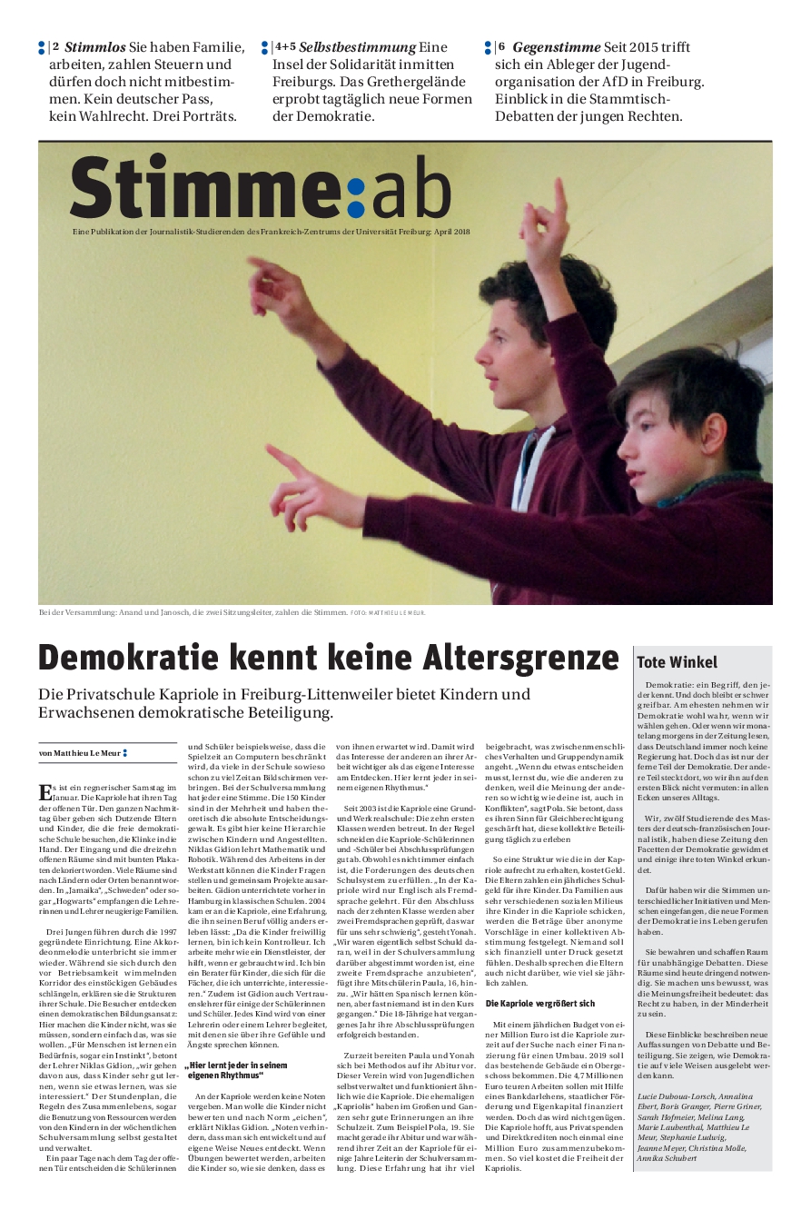 Zeitungsprojekt 2018 Stimme:ab